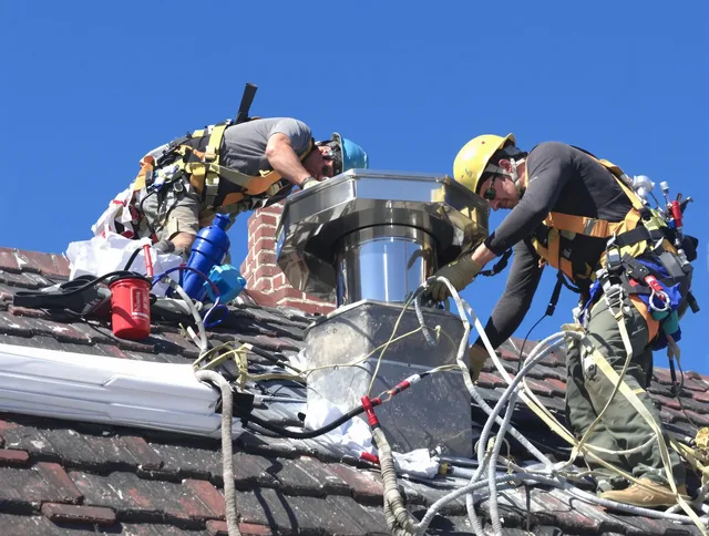 Protective chimney cap installed by Weston Chimney Sweep in Weston, CT