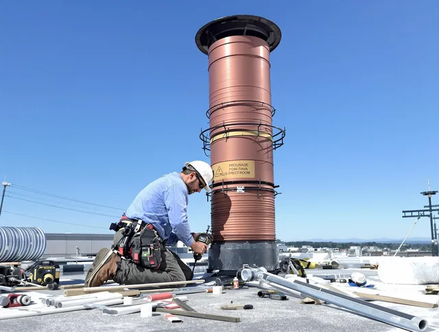 Installed chimney liner by Weston Chimney Sweep in Weston, CT