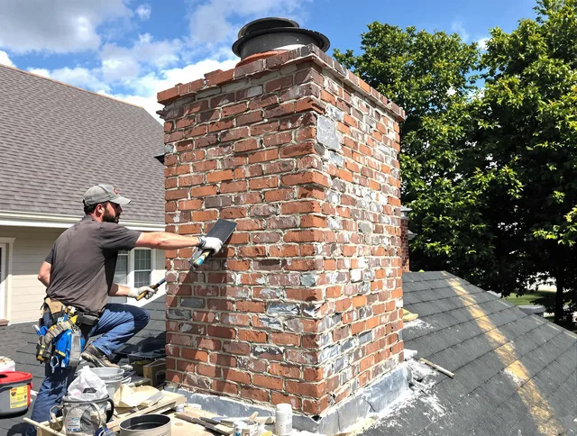 Completed chimney rebuild by Weston Chimney Sweep in Weston, CT