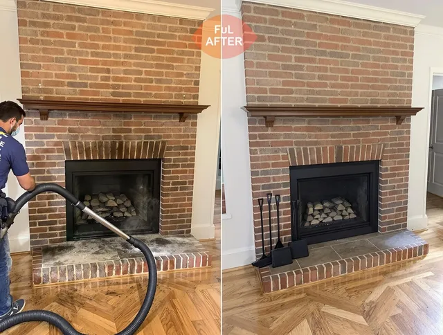 Weston Chimney Sweep carefully sanitizing a fireplace in Weston, CT