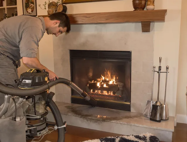 Routine fireplace upkeep by Weston Chimney Sweep in Weston, CT