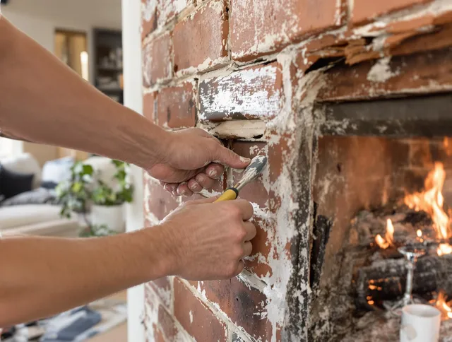 Routine fireplace repair by Weston Chimney Sweep in Weston, CT